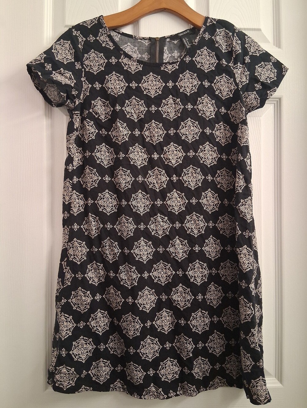 Forever 21 Black Patterned Mini Dress